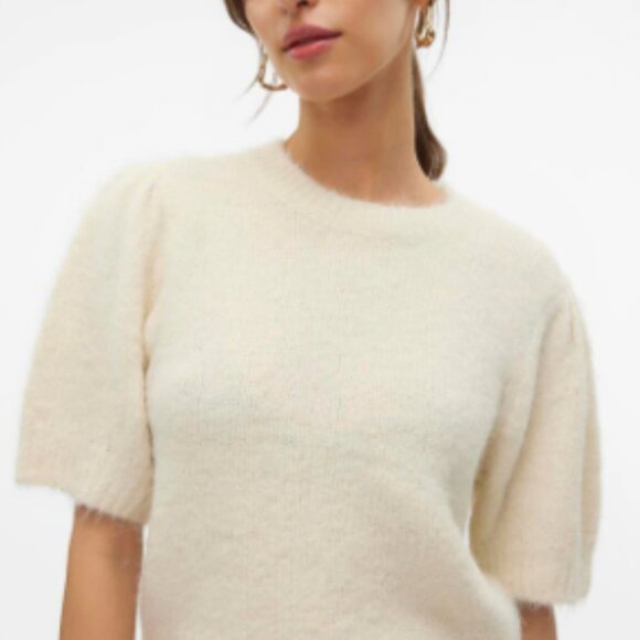 Melrose and Market Fuzzy Short Sleeve Sweater Size L NWT - Picture 1 of 4